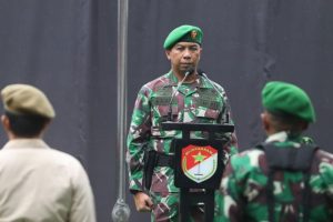 Kasrem 052/Wkr Pimpin Upacara 17-an Bulan Januari