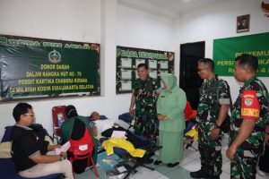 Sambut Peringati HUT Persit Ke-79, Persit KCK Cab. XVIII Kodim Jakarta Selatan Gelar Donor Darah