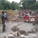 Beginilah Semangat Satgas TMMD 123 Kodim 1510/Sula Dalam Menyelesaikan Pengerjaan Sasaran Fisik