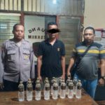 Polsek Bandarkedungmulyo Amankan Penjual Miras Ilegal, Sita Belasan Botol Arak Bali