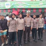 Polwan Polres Metro Jakarta Pusat Gelar Patroli di Bazar Takjil Bendungan Hilir