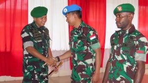 Dandim 1710/Mimika Pimpin Acara Korps Raport Masuk Satuan, Pelepasan Personel Satgas BGC TNI Konga XXXIX-G Monusco 2024