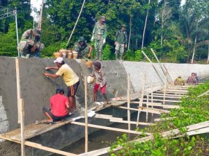 Satgas TMMD ke-123 Kodim 1510/Sula Kebut Pengacian Pembangunan Talud
