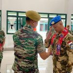 Pelepasan Satgas Yonmek TNI Konga XXIII-S/Unifil, Sersan Satu Sherly Verdiansyah, oleh Danyon Arhanud 6/BAY