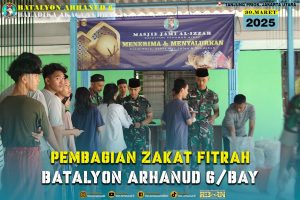 Batalyon Arhanud 6/BAY Gelar Pembagian Zakat kepada Masyarakat Sekitar Asrama Yonarhanud 6/BAY, Tanjung Priok
