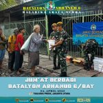 Perkuat Sinergi TNI dan Masyarakat, Batalyon Arhanud 6/Bay Gelar Kegiatan ‘Jum’at Berbagi’ di Tanjung Priok