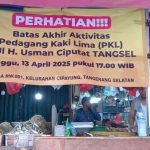 Sosialisasi Penertiban Pedagang di Jalan H. Usman Pasar Ciputat Digelar Senin, 14 April 2025