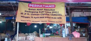 Sosialisasi Penertiban Pedagang di Jalan H. Usman Pasar Ciputat Digelar Senin, 14 April 2025
