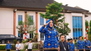 Bupati Musi Rawas Hj. Ratna Machmud Pimpin Upacara Peringatan Hari Jadi Ke-82 Tahun Kabupaten Musi Rawas