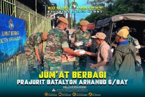 Yonarhanud 6/BAY Gelar Kegiatan Jumat Berbagi, Wujud Kepedulian Prajurit kepada Masyarakat