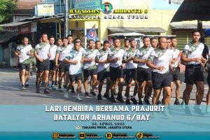 Arhanud 6/BAY Laksanakan Lari 5 KM, Pererat Kekompakan dan Kedekatan dengan Warga