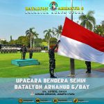 Batalyon Arhanud 6/BAY Gelar Upacara Bendera Rutin “Dalam Rangka Menumbuhkan Jiwa Nasionalisme dan Disiplin Prajurit”