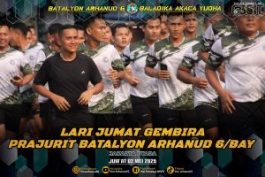 Prajurit Batalyon Arhanud 6/BAY Gelar Jumat Gembira untuk Tingkatkan Kebugaran dan Kekompakan