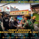 Batalyon Arhanud 6/BAY Gelar Jumat Berbagi, Wujud Kepedulian TNI kepada Masyarakat Tg. Priok