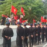 Satuan Brimob Polda Metro Jaya Amankan Aksi Damai Mahasiswa dalam Peringatan Hari Pendidikan Nasional