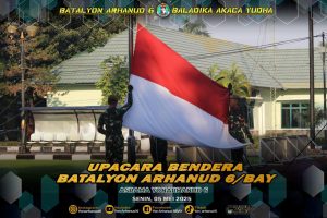 Batalyon Arhanud 6/BAY Gelar Upacara Bendera Rutin, Tekankan Disiplin dan Semangat Pengabdian