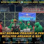 Batalyon Arhanud 6/BAY Melaksanakan Jumat Berbagi Kepada Masyarakat Sekitar Asrama