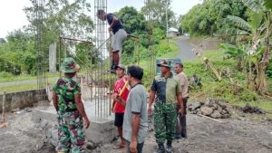 Satgas TMMD Ke-124 Kodim 1501/Ternate Kompak Bangun Tower Sarana Air Bersih