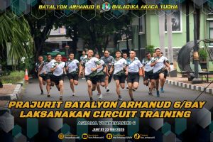 Prajurit Arhanud 6/BAY Gelar Circuit Training untuk Tingkatkan Kebugaran dan Kesiapsiagaan Operasional