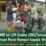 Satgas TMMD Ke-124 Kodim 1501/Ternate Berikan Bantuan Mesin Rumput Kepada Warga