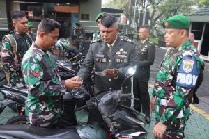 Korem 052/Wkr Gelar Pemeriksaan Kendaraan Roda Dua Milik Prajurit