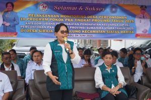 Ketua PKK Taput Monitoring 2 Desa Percontohan 10 Program Pokok PKK Tingkat Provinsi Tahun 2025