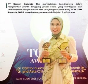 Luar Biasa : Terus Konsisten Berbuat Baik Semen Baturaja Raih 2 Penghargaan di TOP CSR Awards 2025