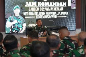 Jam Danrem 052/Wkr : Tegas dan Penuh Pesan Moral