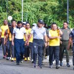 Sinergitas TNI-Polri: Kodim 1710/Mimika Ikuti Olahraga Bersama Dalam Rangka Hari Bhayangkara Ke-79