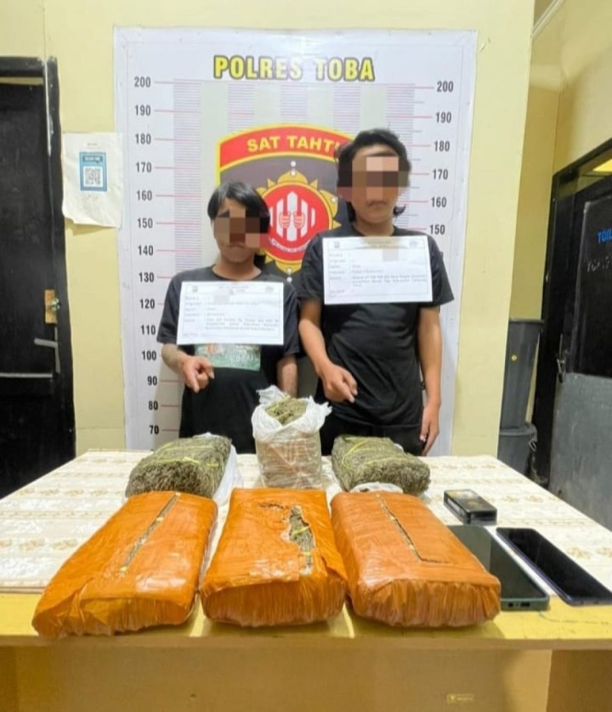 Polres Toba Berhasil Meringkus Dua Kurir Ganja dari Aceh