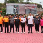 Sambut HUT ke-79 Bhayangkara, Polres Toba Olahraga Bersama Forkopimda