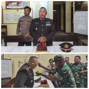 Di HUT Bhayangkara ke -79, Polsek Laguboti Dapat Kejutan dari TNI dan Kelurahan