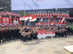 Lagu Indonesia Raya Bergema di Bundaran HI Sambut HUT ke-80 RI