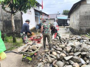 Reol/Drainase Desa Wainono TMMD 125 Kodim 1506/Namlea Capai 82 %