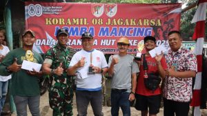 Semarak HUT Ke-80 RI, Koramil 08/Jagakarsa Gelar Lomba Mancing