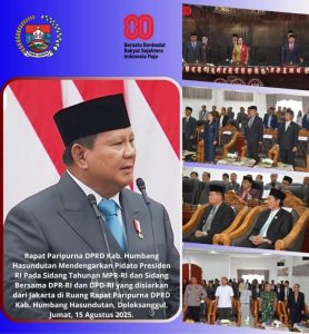 Forkopimda Humbahas Dengarkan Pidato Presiden pada Sidang Tahunan MPR RI dan Sidang Bersama DPR RI dan DPD RI