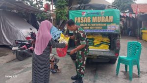 Babinsa Koramil 05/Bantargebang Gelar Gerakan Pangan Murah, Ringankan Beban Ekonomi Warga