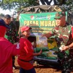 Bantu Ringankan Beban Warga, Koramil 05/Bantargebang Gelar Gerakan Pangan Murah di Padurenan