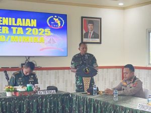 Kodim 1710/Mimika Wakili Kodam XVII/Cenderawasih Terima Tim Penilai Lomba Binter TNI AD