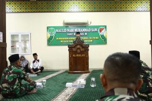 Makorem 052/Wkr Peringati Maulid Nabi Muhammad SAW untuk Membentuk Prajurit Berkarakter
