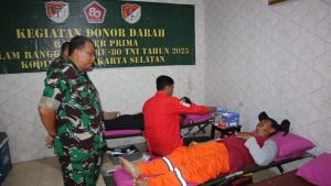 Warga Antusias Ikuti Donor Darah yang Digelar Kodim 0504/JS