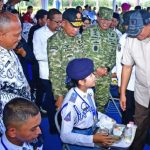 Panglima TNI Dampingi Menhan Tinjau Panen Kedelai Garuda Merah Putih di Lampung