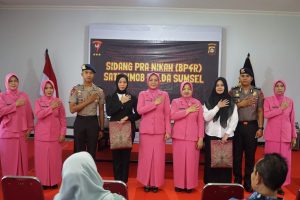 Satbrimob Polda Sumsel Gelar Sidang Pra Nikah, Ketua Bhayangkari Cabang Pimpin BP4R