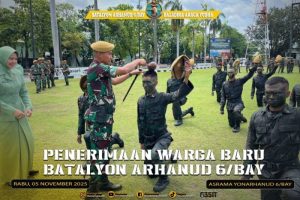 Tradisi Sambut Warga Baru, Batalyon Arhanud 6/BAY Tanamkan Jiwa Korsa dan Loyalitas