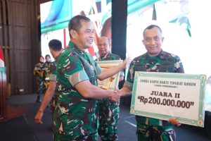 Korem 052/Wijayakrama Raih Juara Kedua Lomba Karya Bakti Tingkat Korem Jajaran TNI AD
