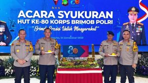 100 Personel Satbrimob Polda Sumsel BKO Polda Metro Jaya Hadiri Syukuran HUT ke-80 Korps Brimob Polri