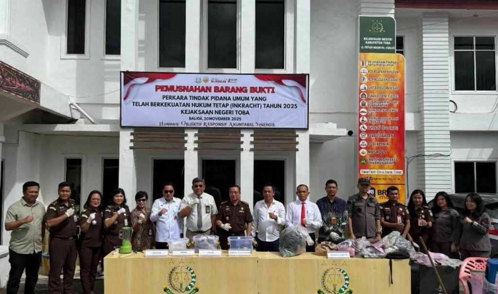 Rutan Kelas IIB Balige Hadiri Kegiatan Pemusnahan Barang Bukti Perkara Tindak Pidana Umum