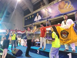 Wadansat Brimob Polda Sumsel Hadiri Penutupan Sriwijaya International Taekwondo Championship 2025, GOR Ranau Jakabaring