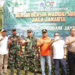 HUT KE – 76 Kodam Jaya, Kodim 0504/Jakarta Selatan Bersih Bersih Sungai