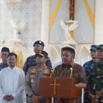 Dansat Brimob Polda Sumsel Dampingi Gubernur dan Kapolda Tinjau Gereja serta Pos Pam Ops Lilin Musi 2025